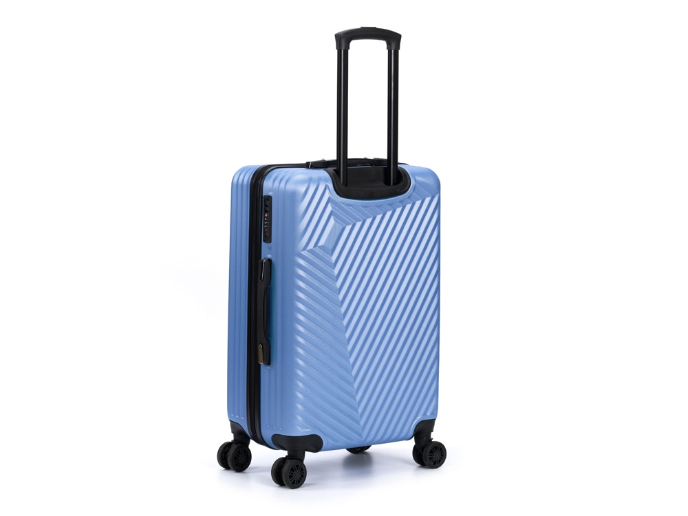 Чемодан TORBER ЛАМА, синий, ABS-пластик, 43 х 25,5 х 67 см, 62 л