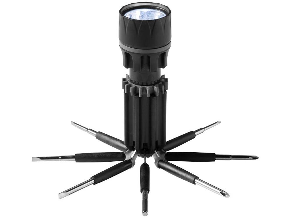 Фонарик с отвертками Spidey 8 в 1, черный