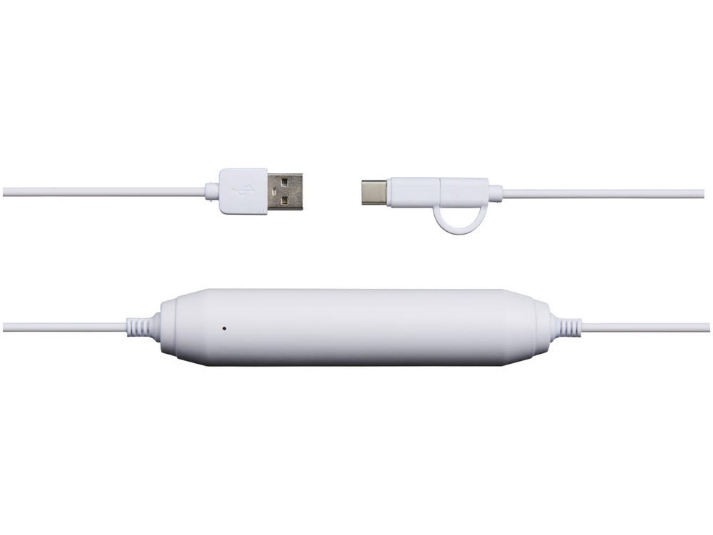 Портативное зарядное устройство, 2000 mAh/кабель 3 в 1, белый