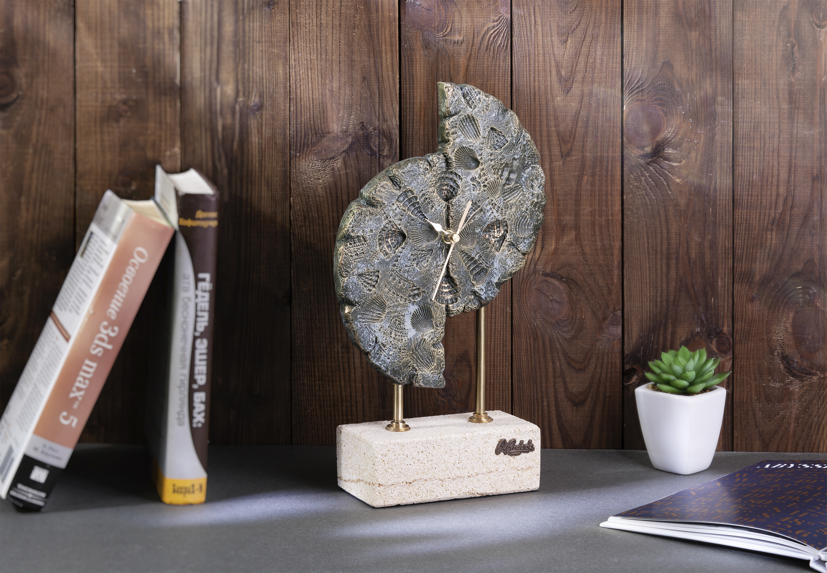 Часы "Раковины", зеленый