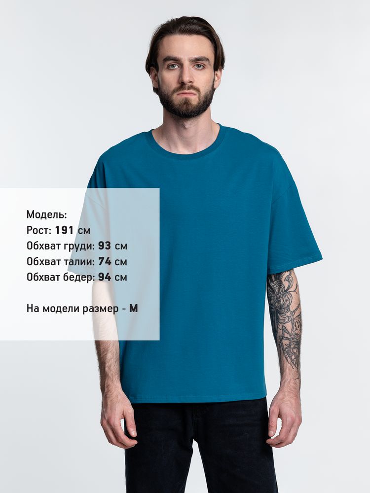 Футболка унисекс оверсайз Crosstown, бирюзовая (морская волна), размер XL