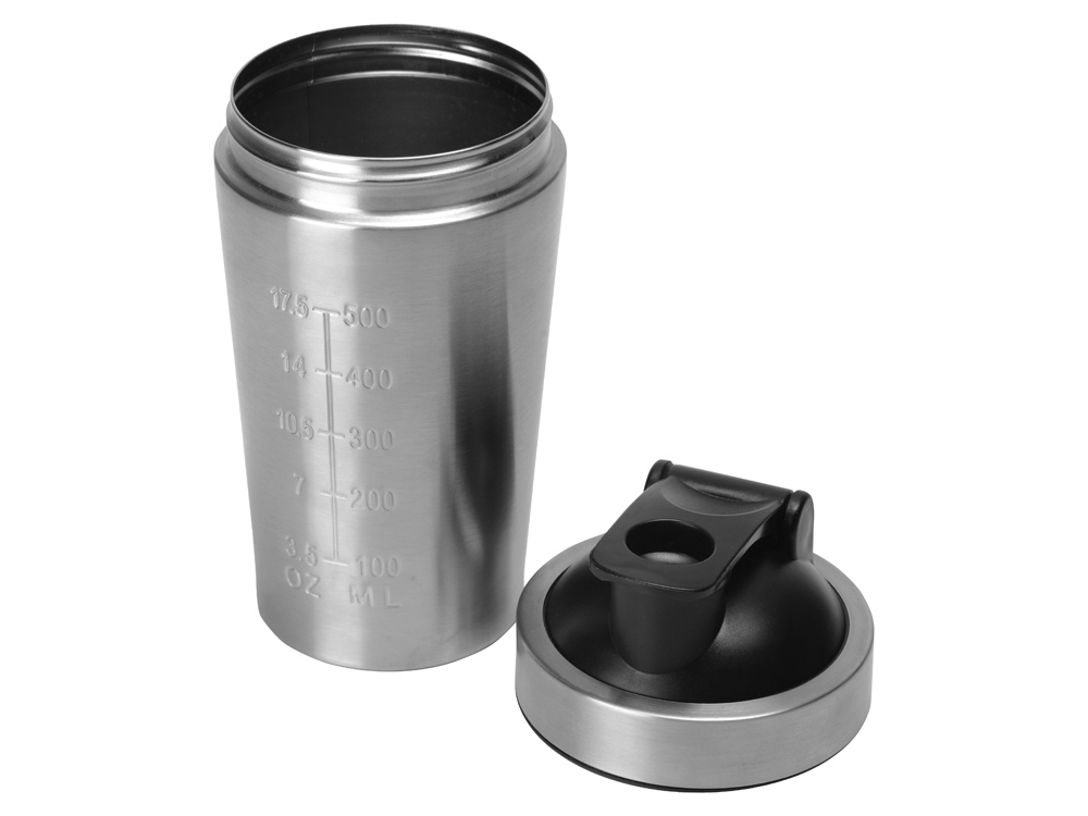 Спортивный шейкер из нержавеющей стали Top Up, 500 мл, серебристый