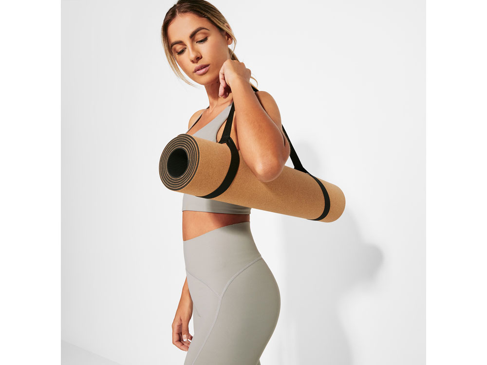 Коврик для йоги из натуральной пробки AURA, бежевый