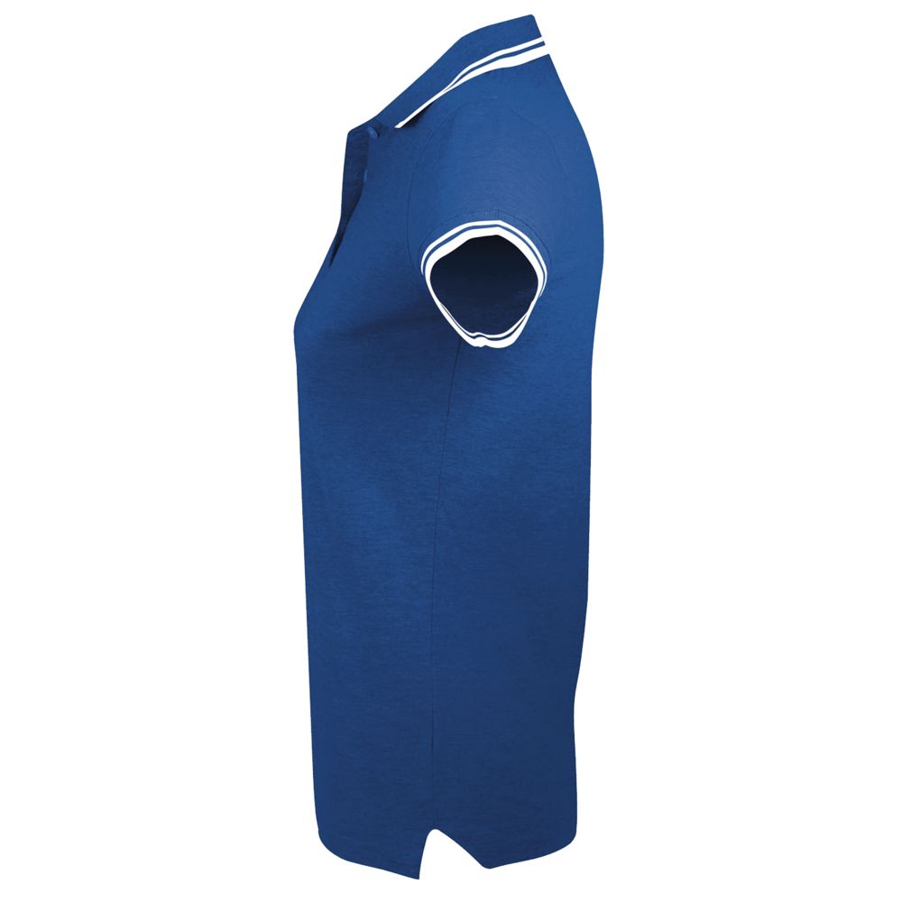 Рубашка поло женская Pasadena Women 200 с контрастной отделкой ярко-синяя с белым, размер M