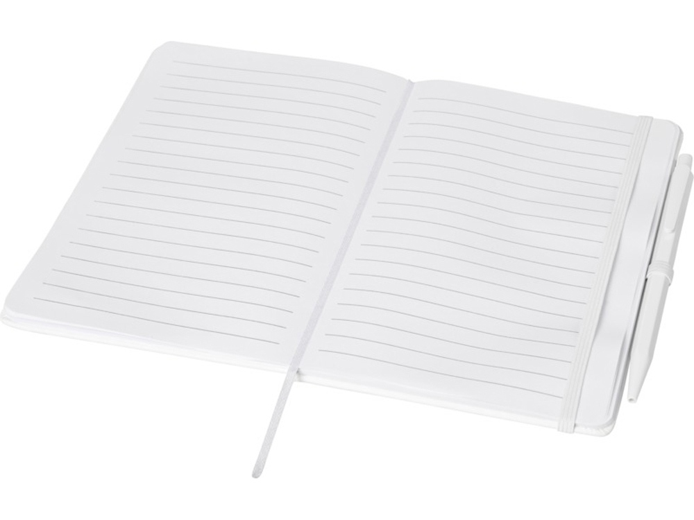 Блокнот Prime среднего размера с ручкой, белый