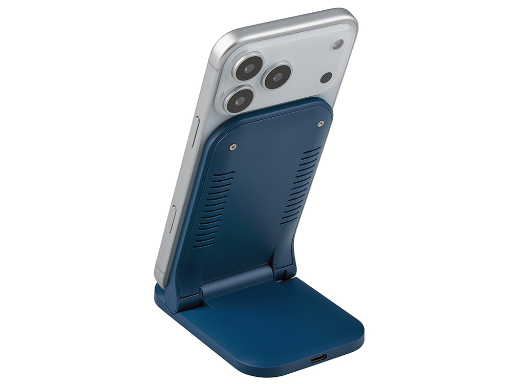 Беспроводное зарядное устройство Foldy, 15 Вт, темно-синий