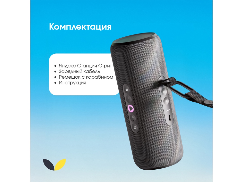 Умная портативная колонка Яндекс Станция Стрит с Алисой, черный (YNDX-00030BLK)