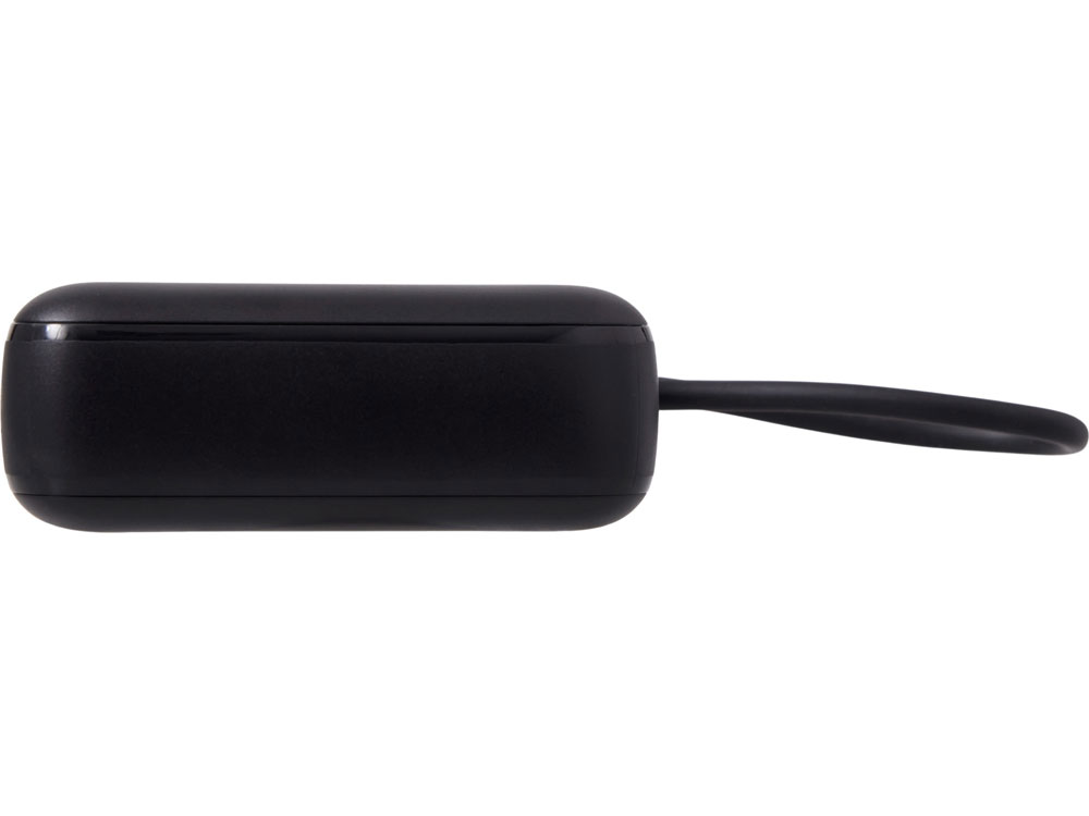 Внешний аккумулятор со встроенным кабелем Liri, QC/PD, 10000 мАч, черный