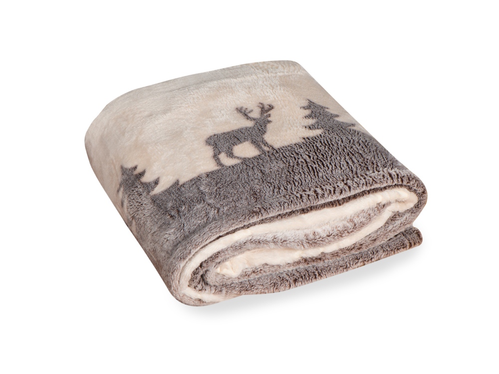 Плед из флиса Новогодний, светящийся с логотипом  | Print Logo