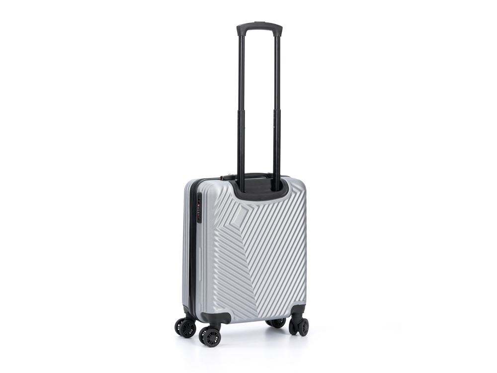 Чемодан TORBER ЛАМА, серебристый, ABS-пластик, 38 х 21 х 55 см, 37 л