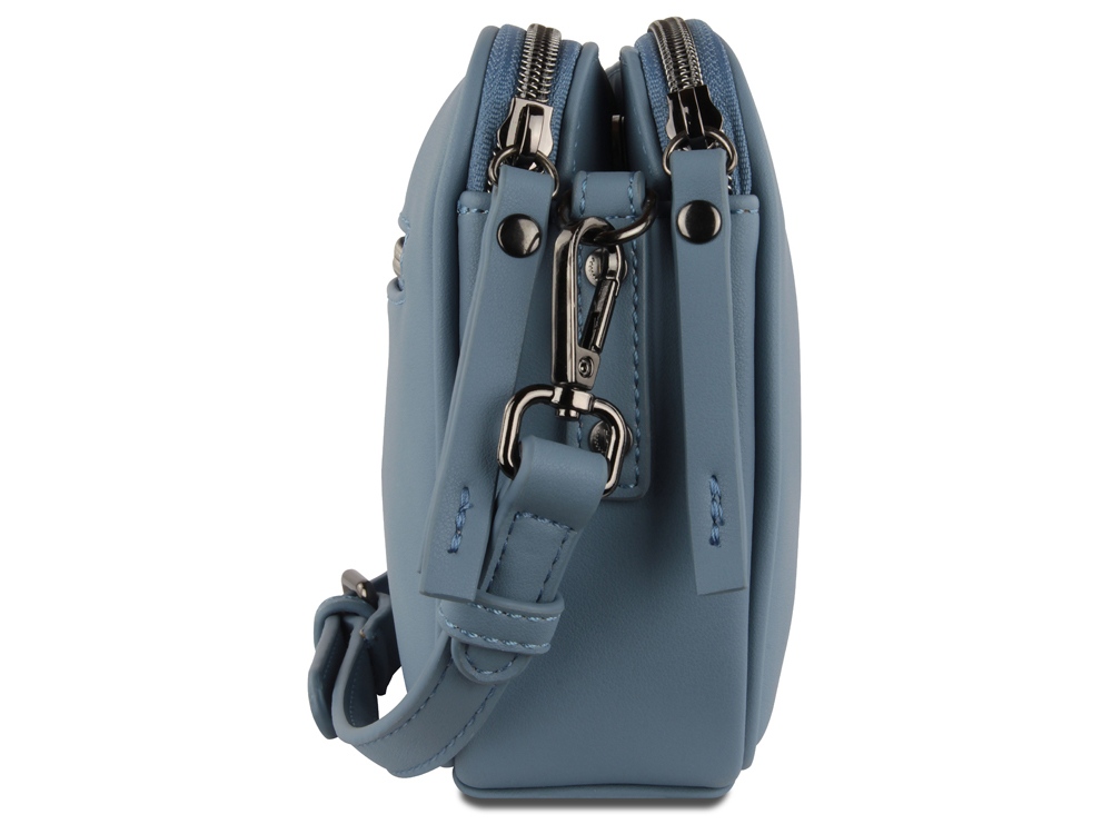 Сумка кросс-боди женская BUGATTI АЛМАТА | ALMATA, голубая, полиуретан, 21,5х6х15 см