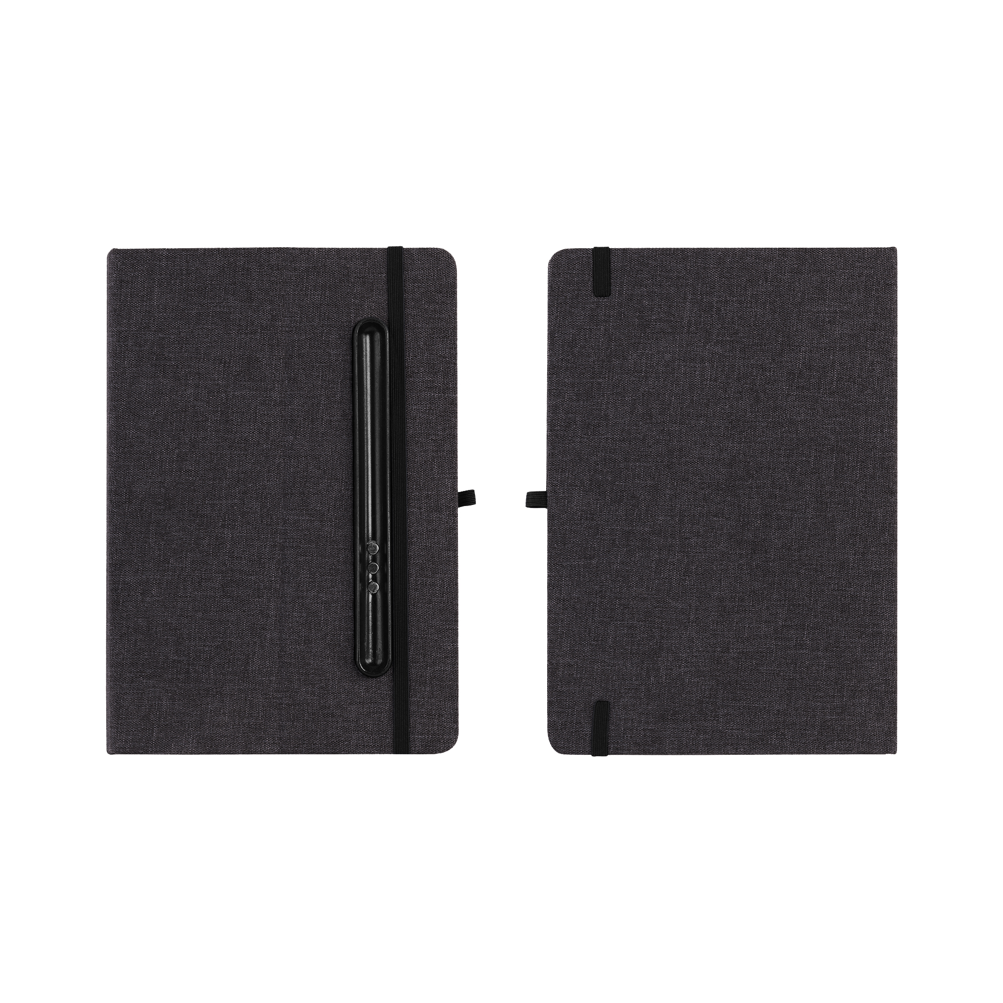 Блокнот "Magnet" с ручкой Ray на магните, с подставкой под смартфон, черный