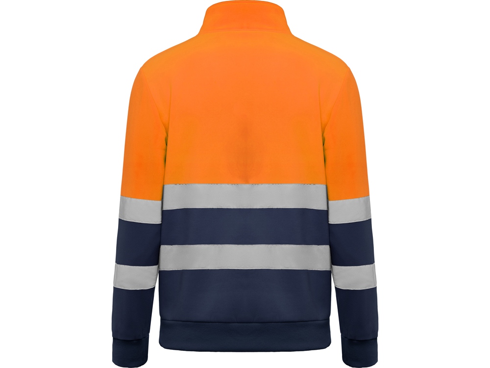 Свитшот ворот на молнии Spica, нэйви/неоновый оранжевый