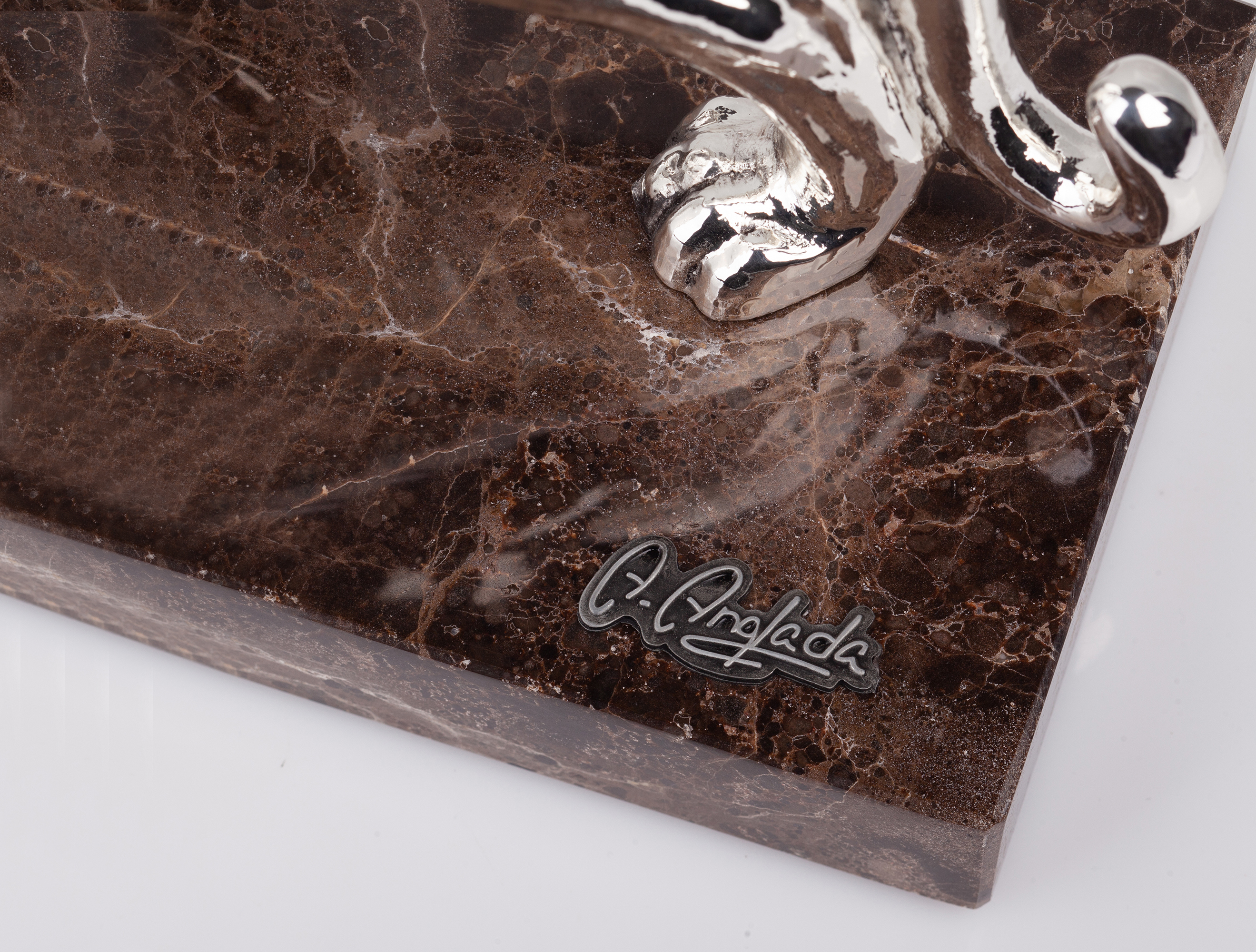 Скульптура "Пантера", серебристый