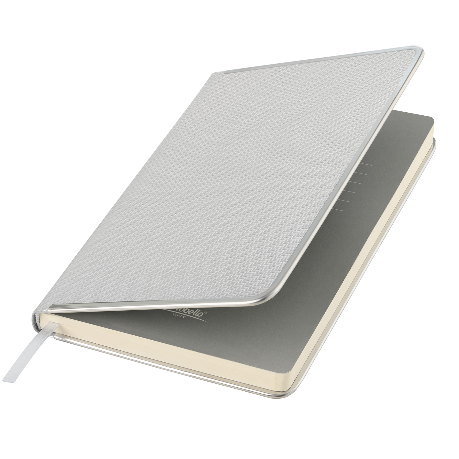 Ежедневник Carbon недатированный, серебро с логотипом Portobello Trend | Print Logo