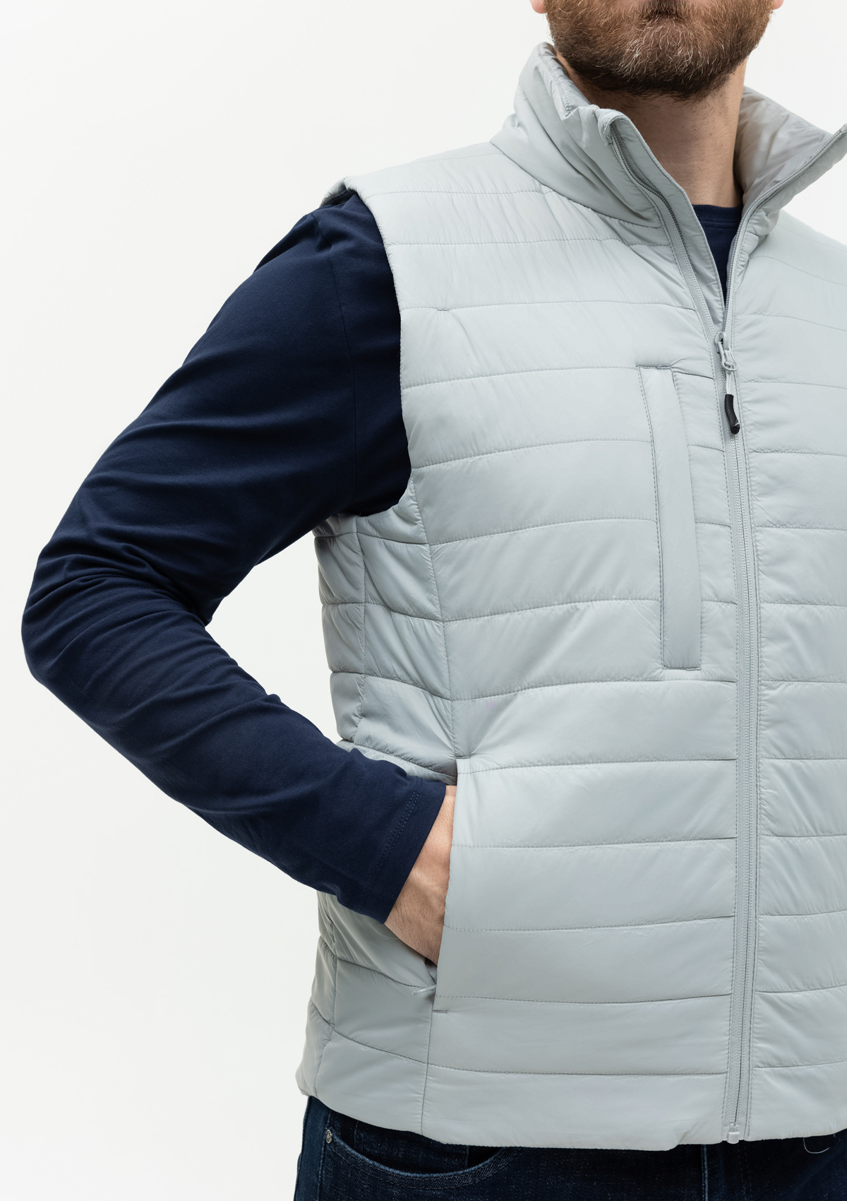 Жилет унисекс утепленный STAN таффета, 65, 87, Светло-серый,  (72)  (56/XXXL)