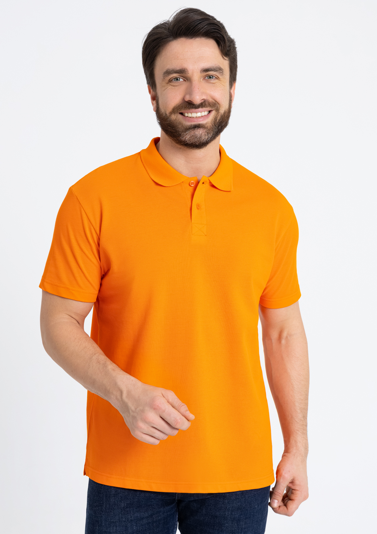 Рубашка поло унисекс STAN хлопок 185, 04U, Оранжевый,  (28/1)  (54/XXL)