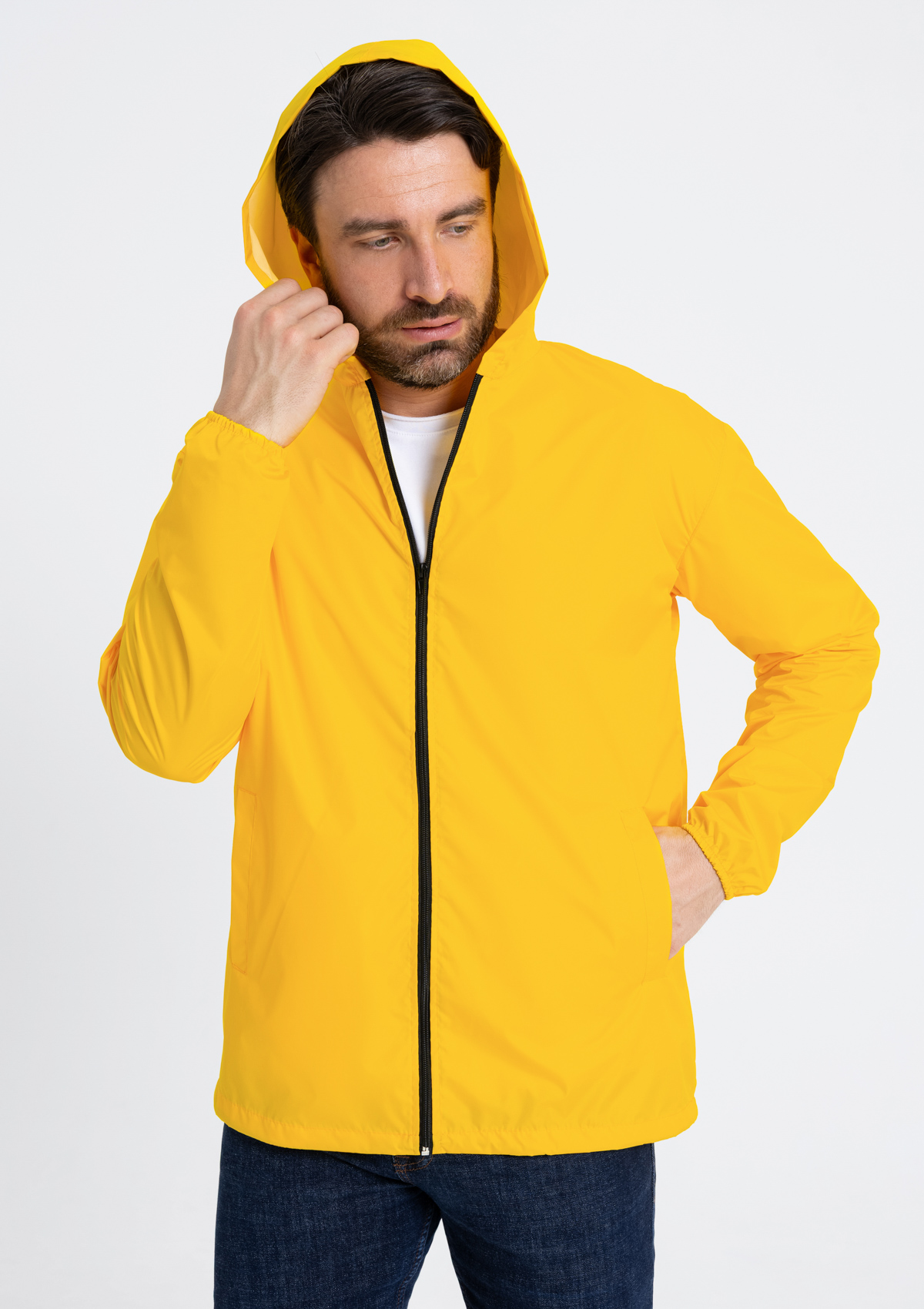 Ветровка унисекс STAN дюспо 210T, 85, 59, Жёлтый,  (12/1)  (56/XXXL)