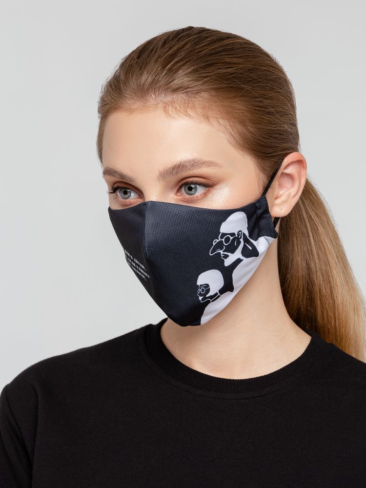 Маска для лица «Леон» — пример нанесения логотипа (Соль) | Print Logo