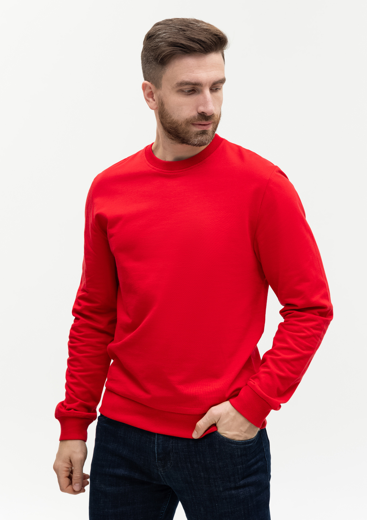 Свитшот унисекс STAN футер без начёса, 260, 63, Красный,  (14)  (54/XXL)