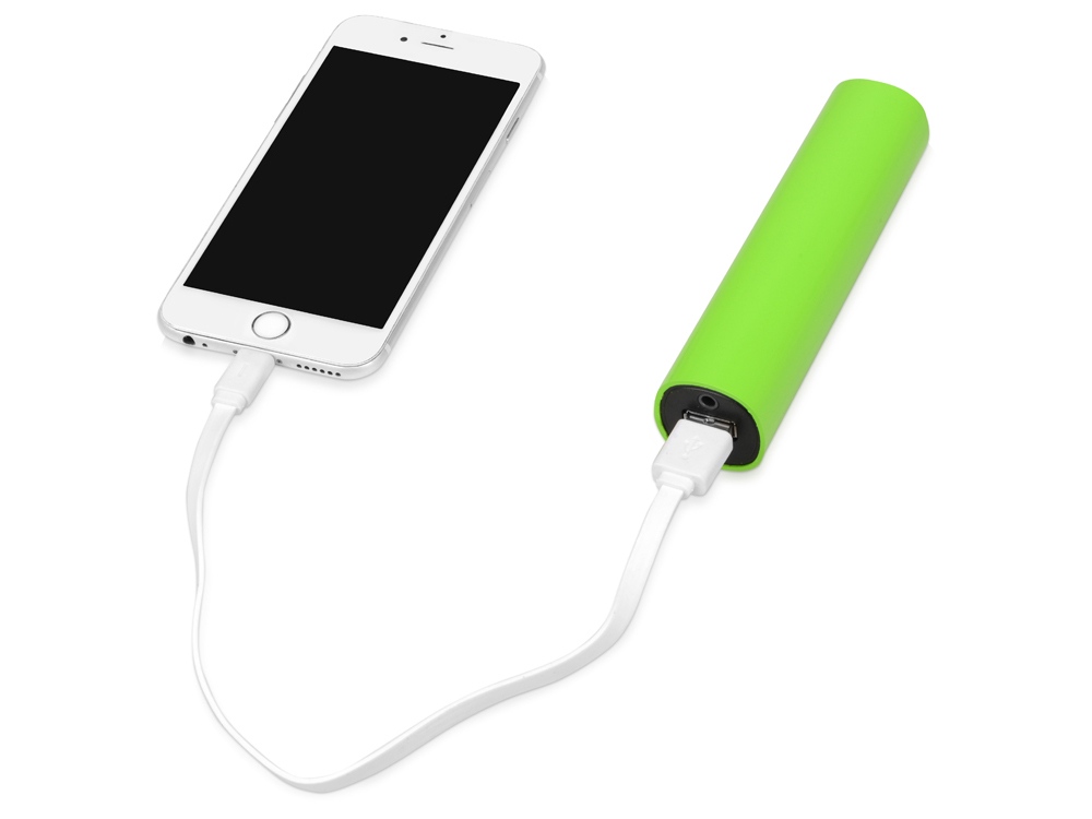 Портативное зарядное устройство Мьюзик, 5200 mAh, зеленое яблоко