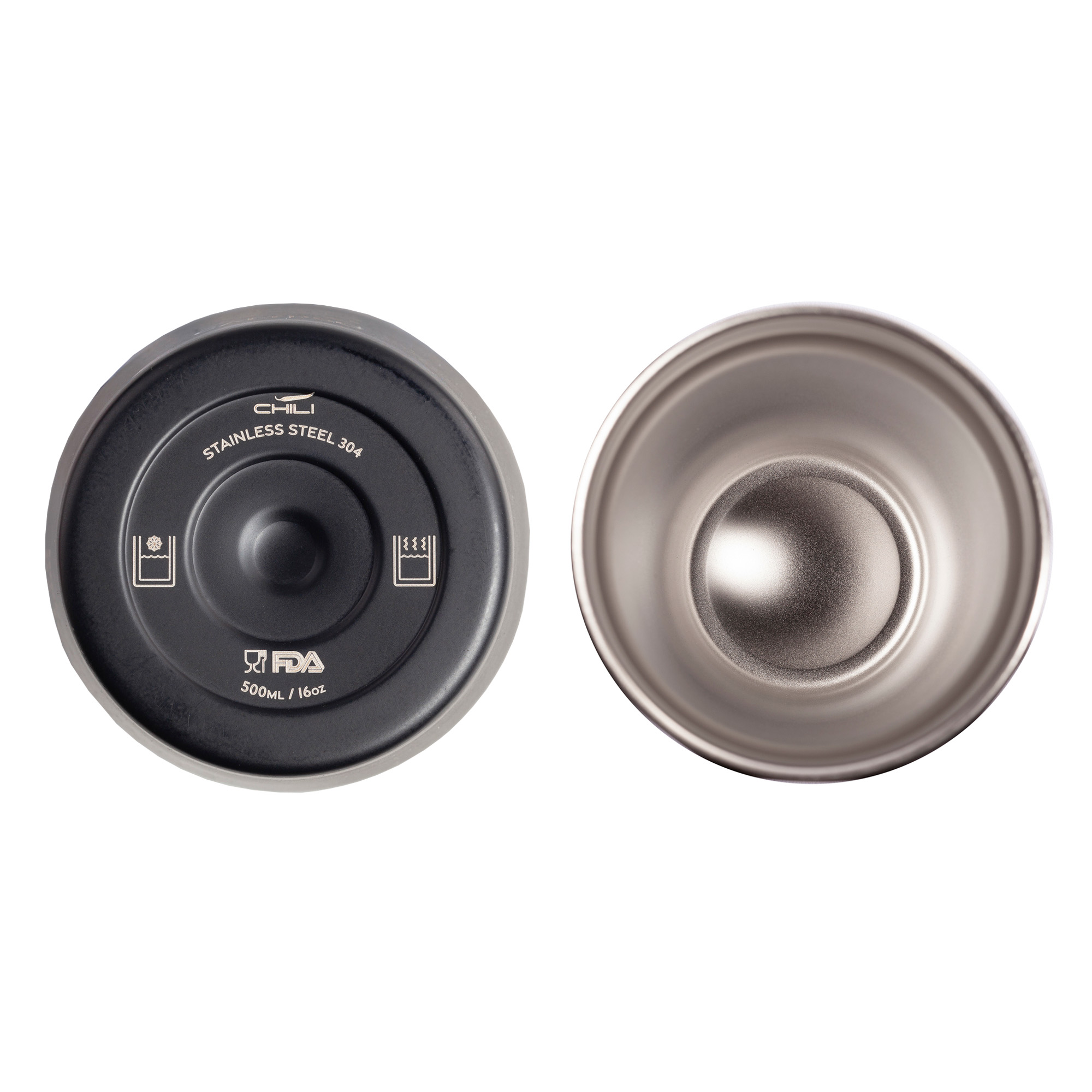 Термостакан "Calypso" 500 мл, покрытие soft touch, черный #, черный