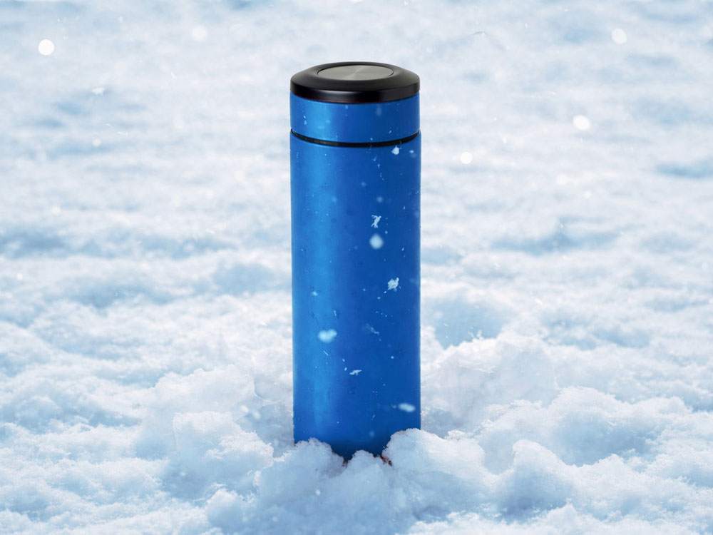 Вакуумный термос Vacuum Flask C1, soft touch, 420мл, синий