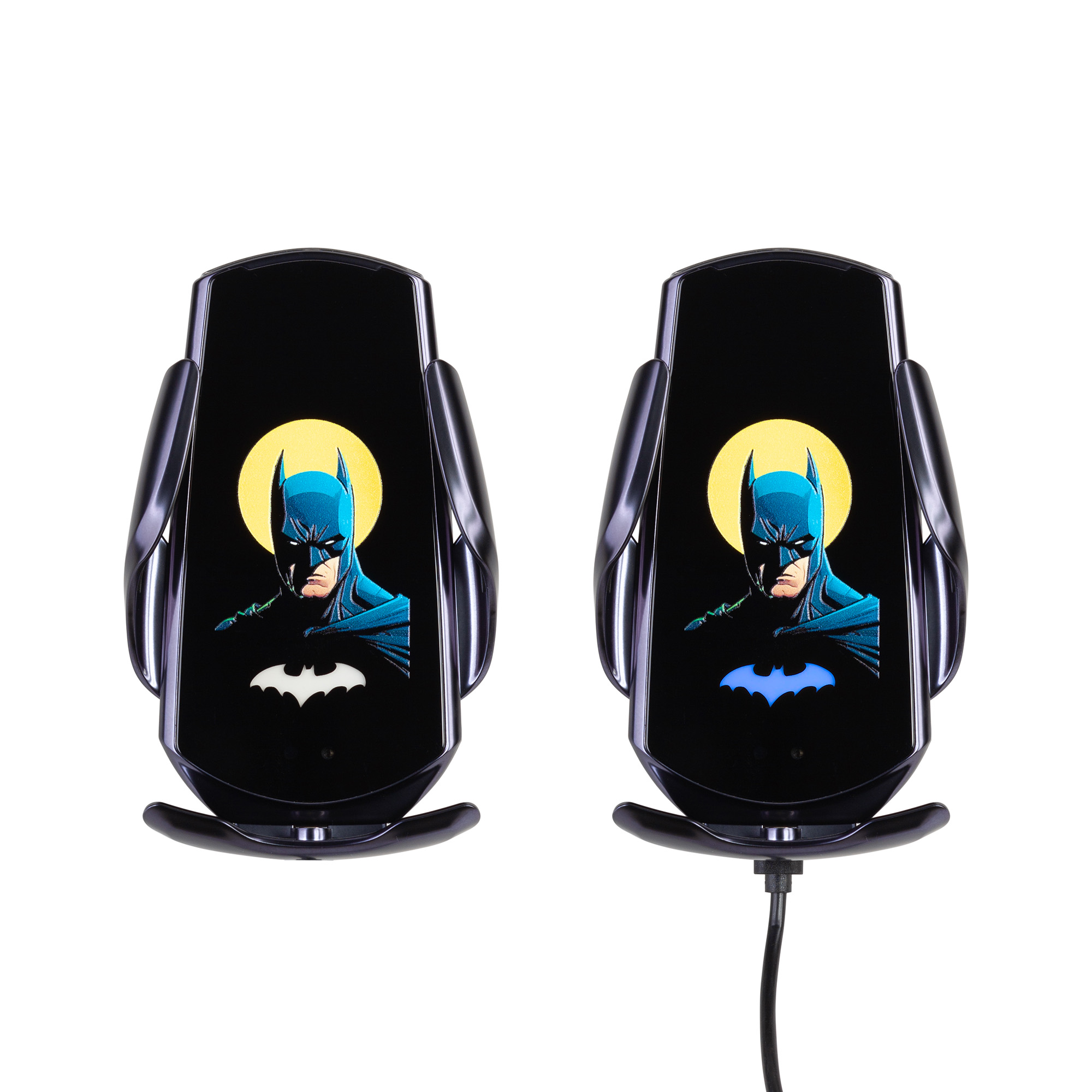 Автомобильное сенсорное беспроводное (15W) зарядное устройство "Titan" с набором переходников для магнитной зарядки, с подсветкой логотипа фото на сайте Print Logo.