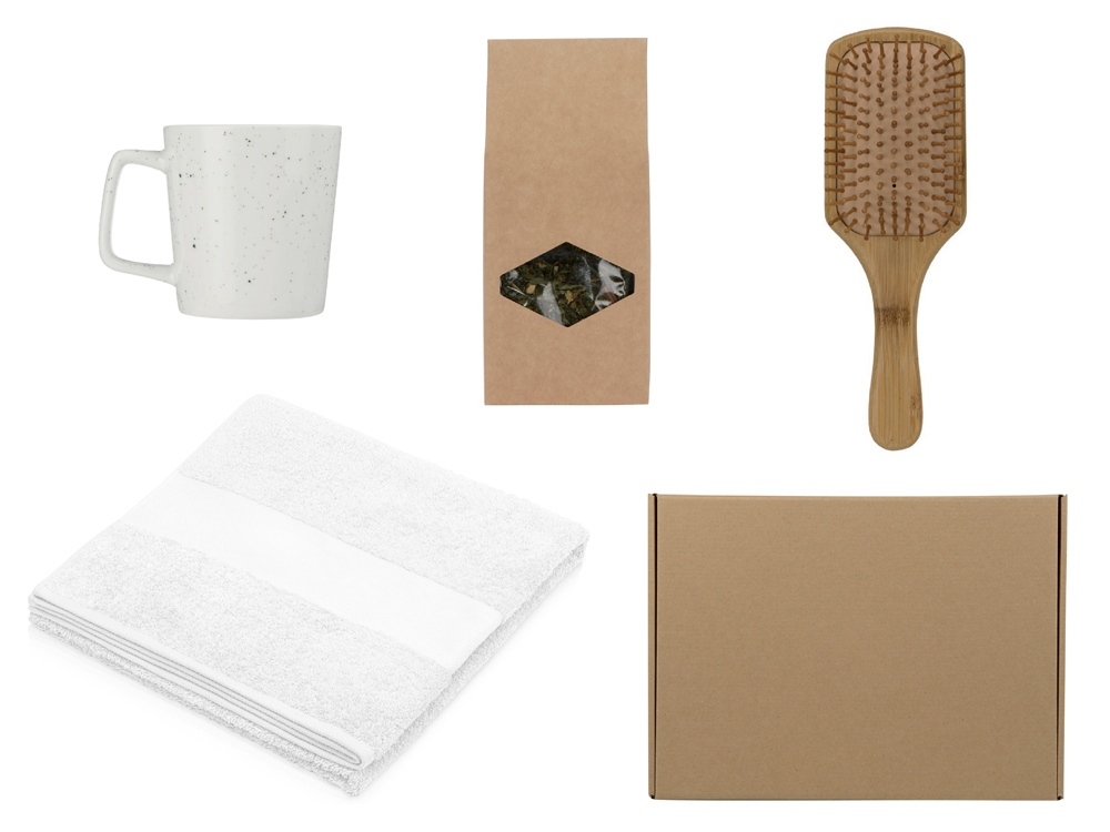 Подарочный набор для ванны с полотенцем, расческой и кружкой с логотипом  | Print Logo
