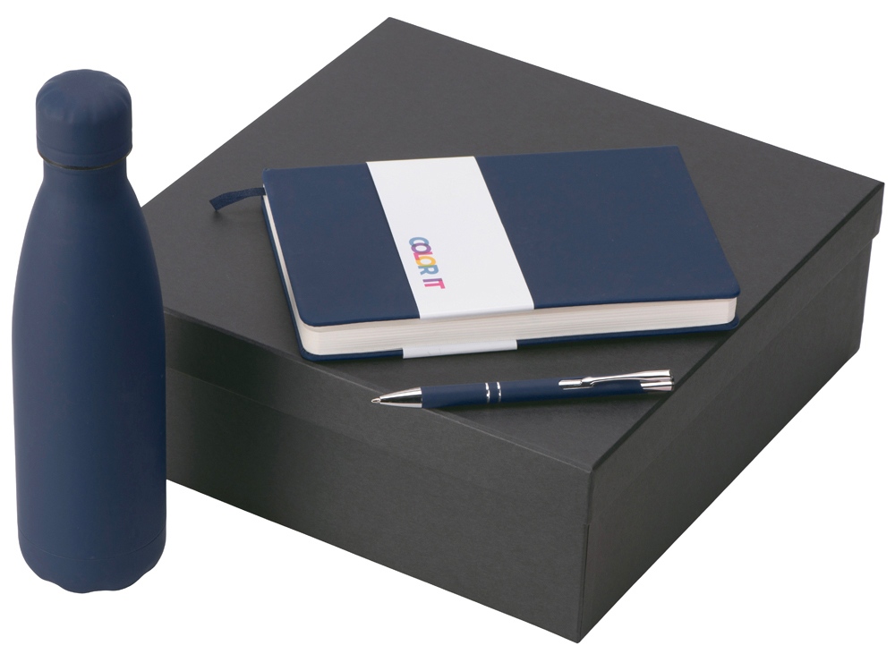 Подарочный набор Color it с блокнотом, металлической ручкой и термобутылкой с логотипом  | Print Logo