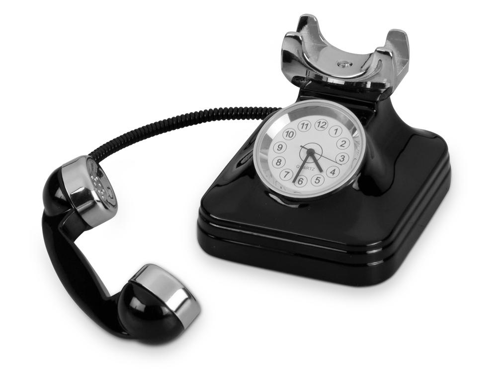 Часы Ретро-телефон, черный