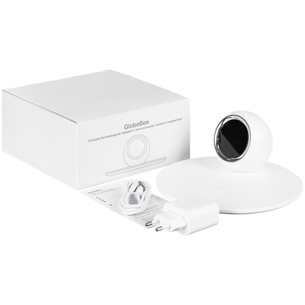 Станция беспроводной зарядки с часами и подсветкой GlobeBee