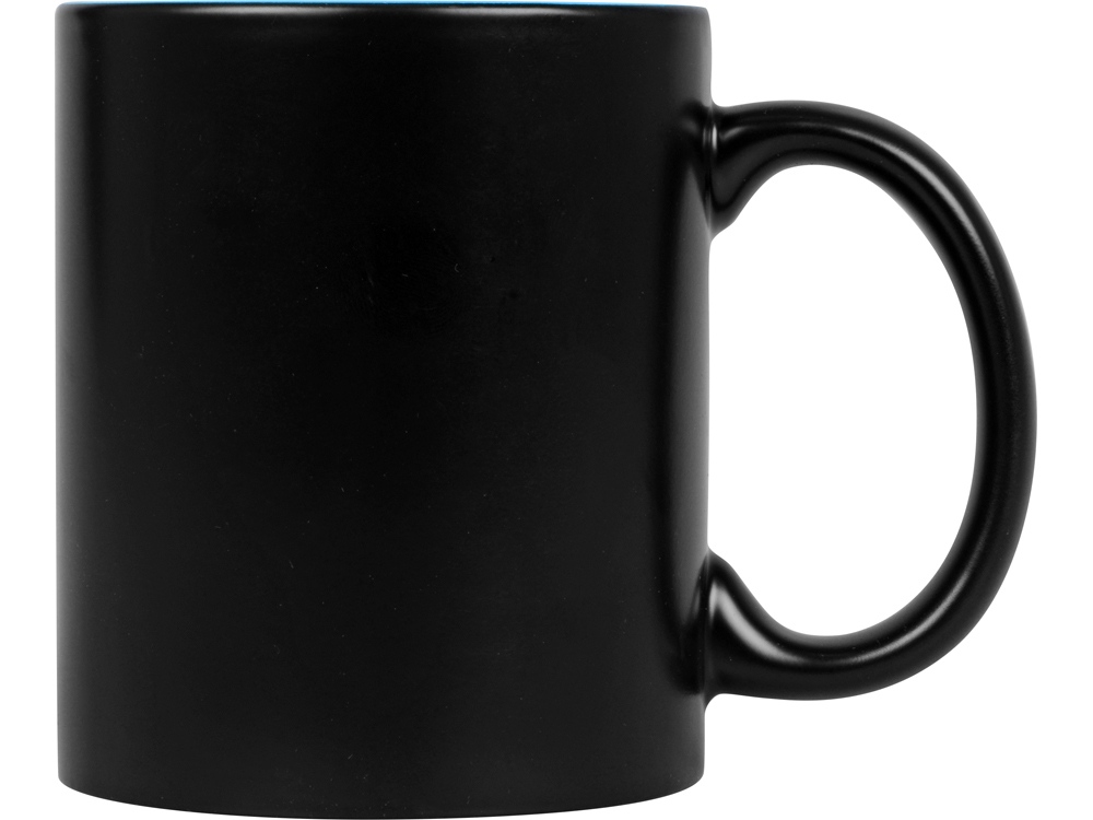 Кружка с покрытием для гравировки Subcolor BLK, черный/голубой