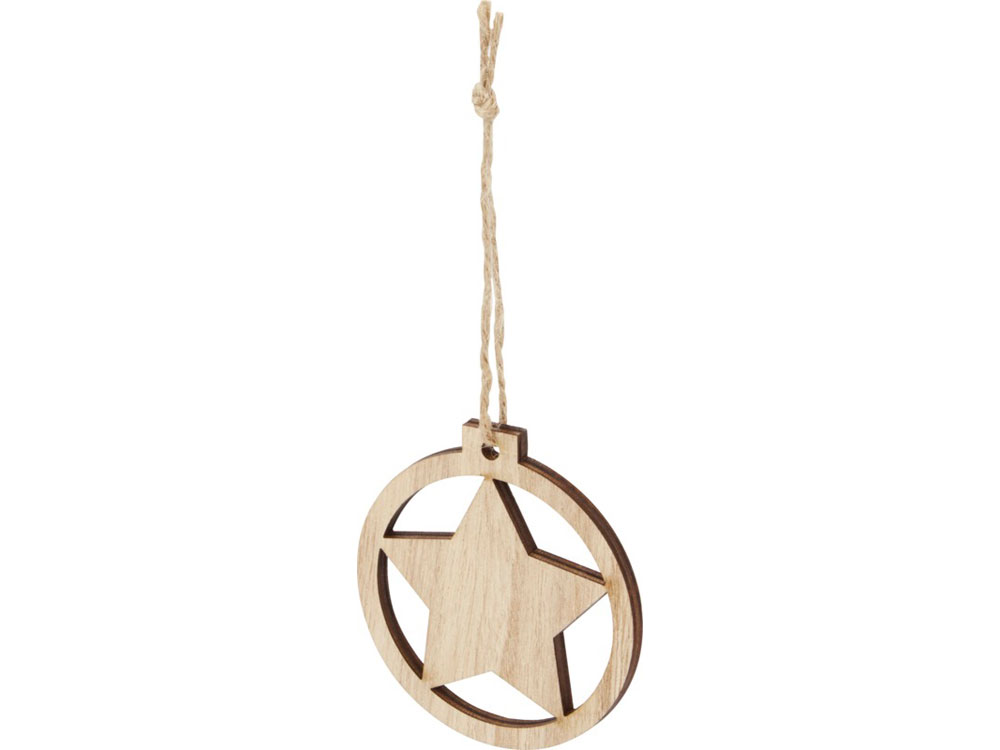 Деревянная подвеска Natall в форме звезды с логотипом  | Print Logo