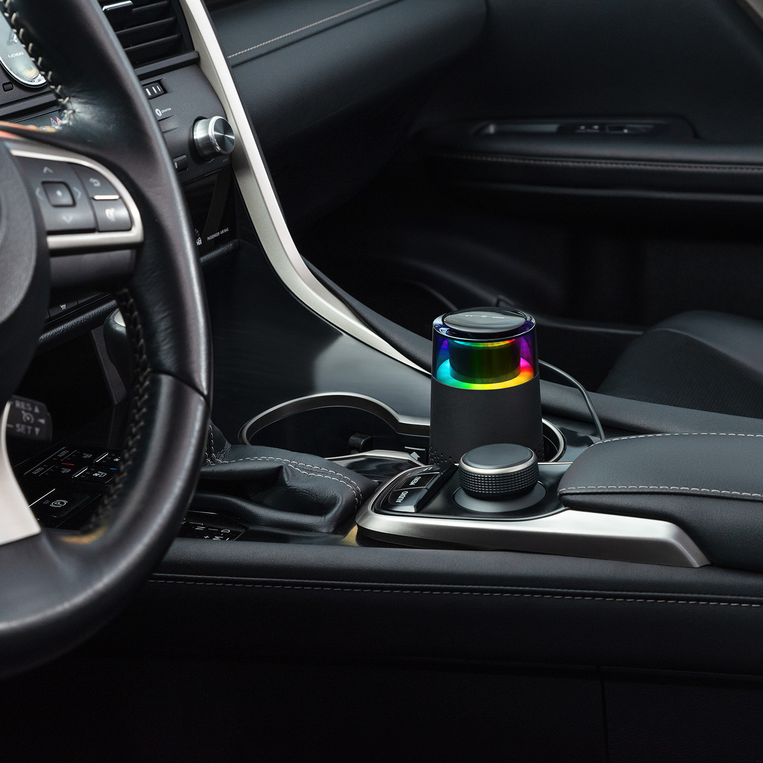 Очиститель воздуха с подсветкой Пьюр (Pure), черный