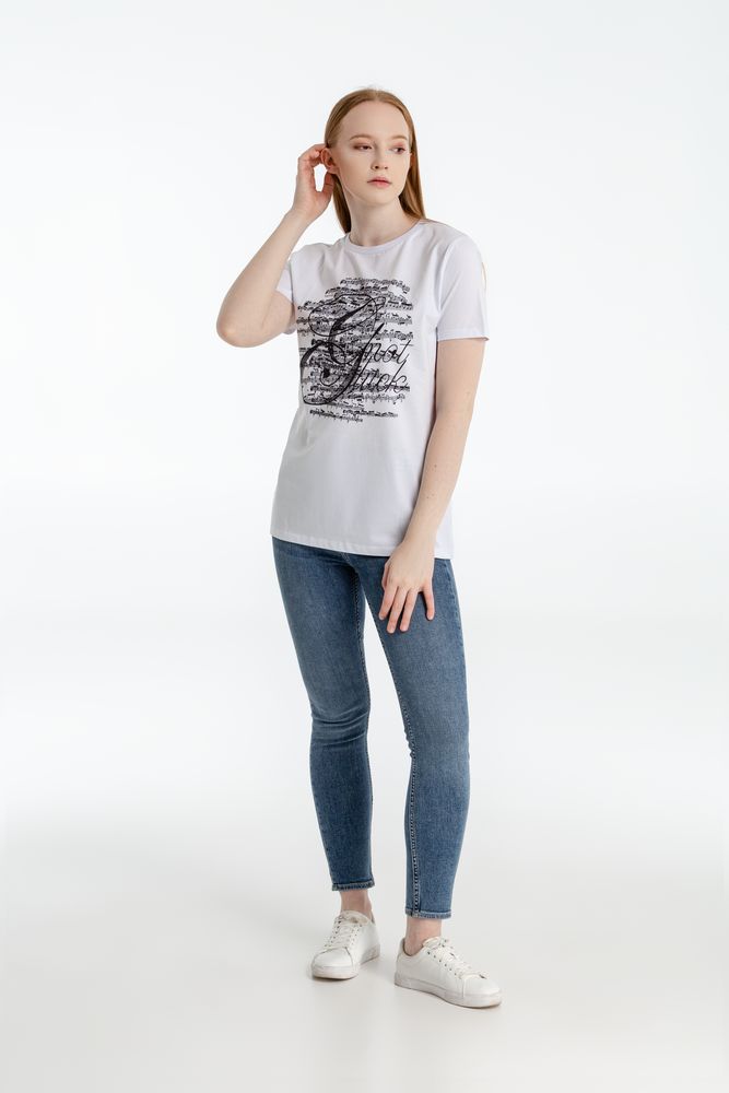 Футболка Not Gluck, белая, размер M