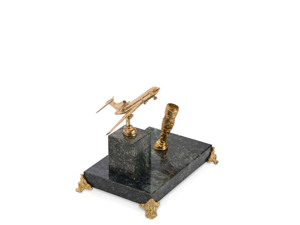 Настольный прибор Самолет с держателем для ручки с логотипом  | Print Logo