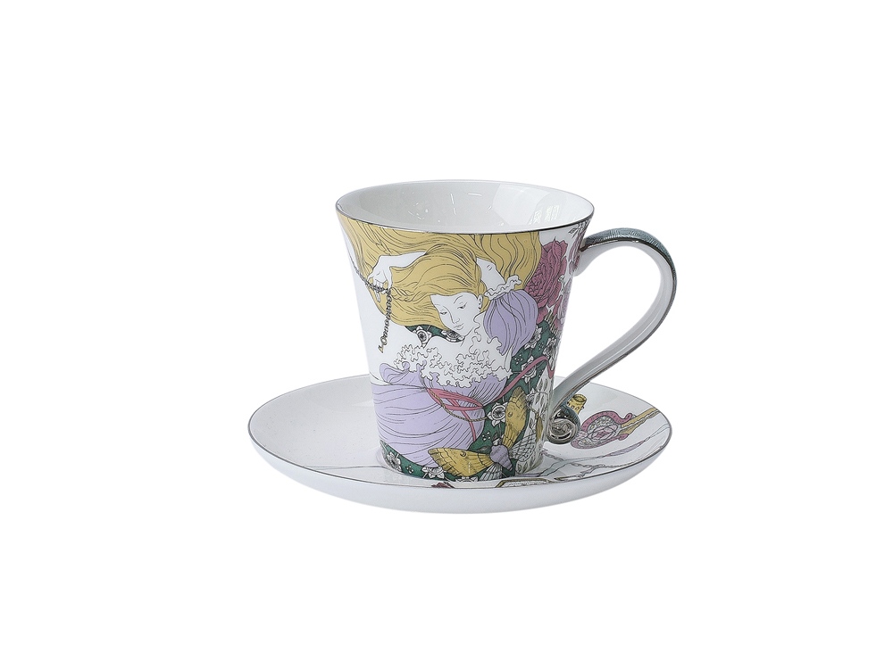 Набор чашка и блюдце TEA SET ALICE с логотипом Valerie Concept | Print Logo