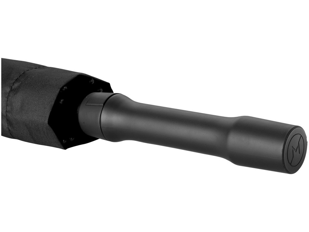 Зонт трость Square, полуавтомат 23, черный/серебристый