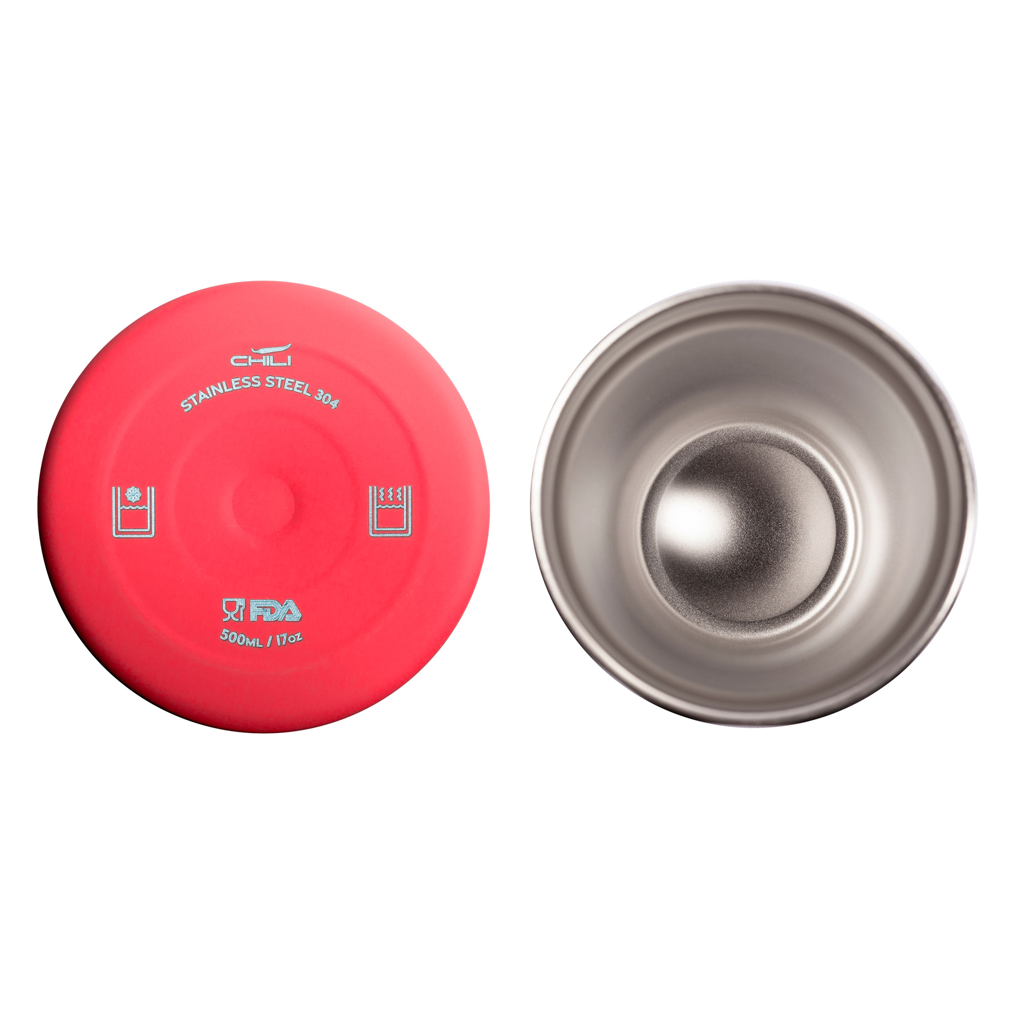 Термостакан "Calypso" 500 мл, покрытие soft touch, красный