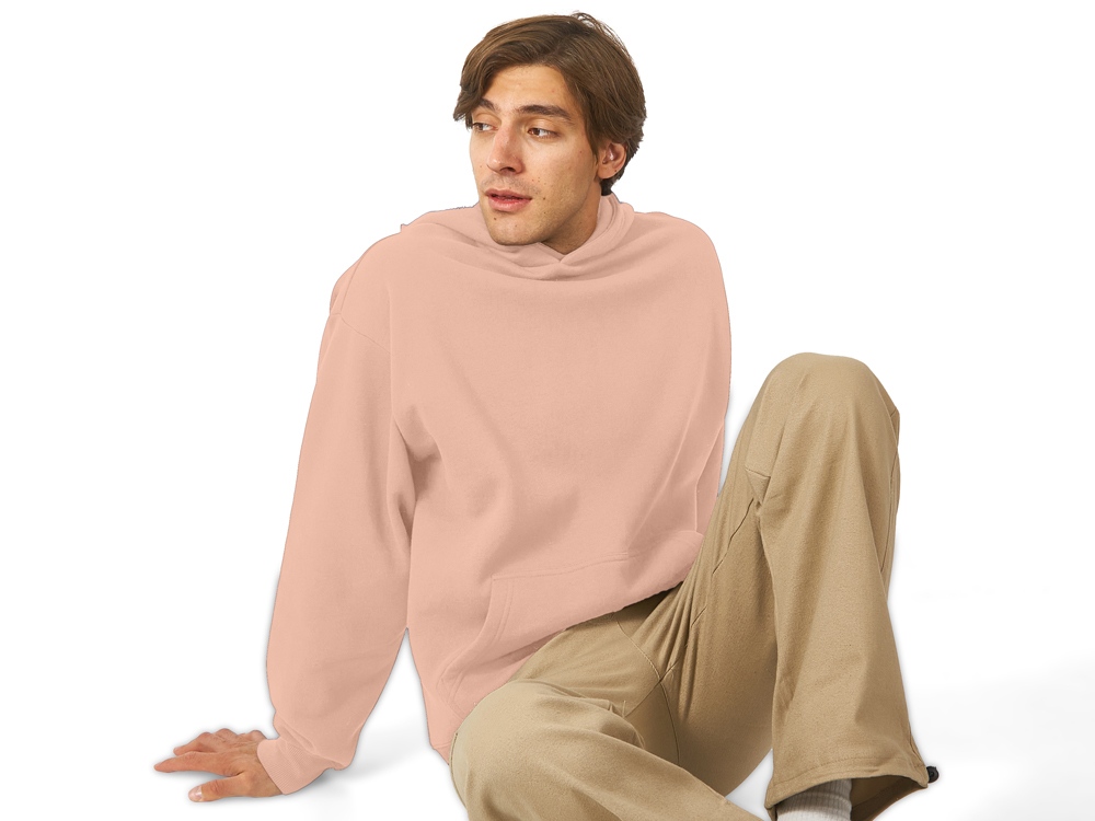 Толстовка с капюшоном оверсайз Berlin унисекс, лосось