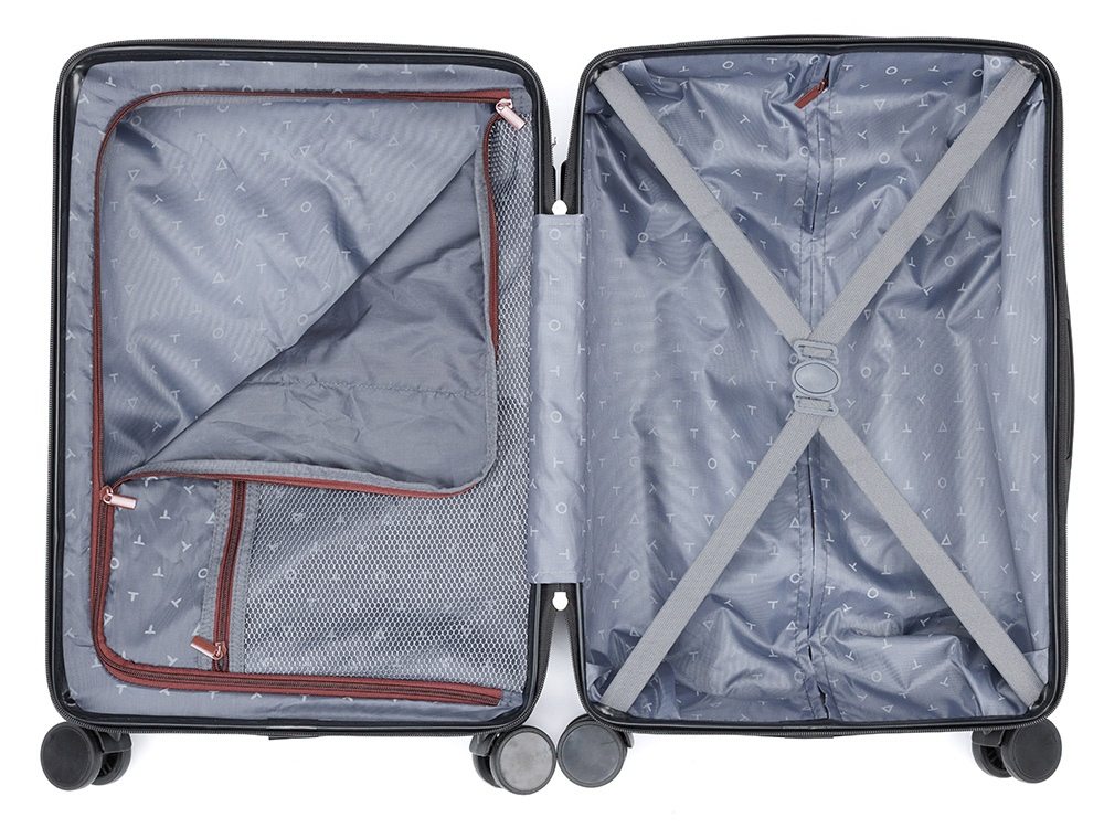 Чемодан TORBER ОНЕГА, бордовый, ABS-пластик, 59,5 х 39,5 х 24 см, 46 л