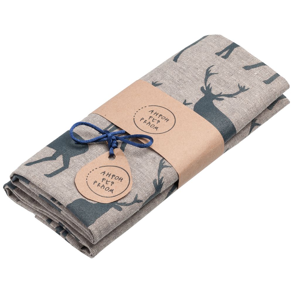 Набор салфеток «Северный олень» — пример нанесения логотипа (Антон тут рядом) | Print Logo