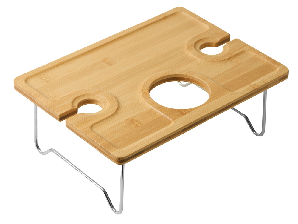 Столик бамбуковый на складных ножках Barolo с логотипом  | Print Logo