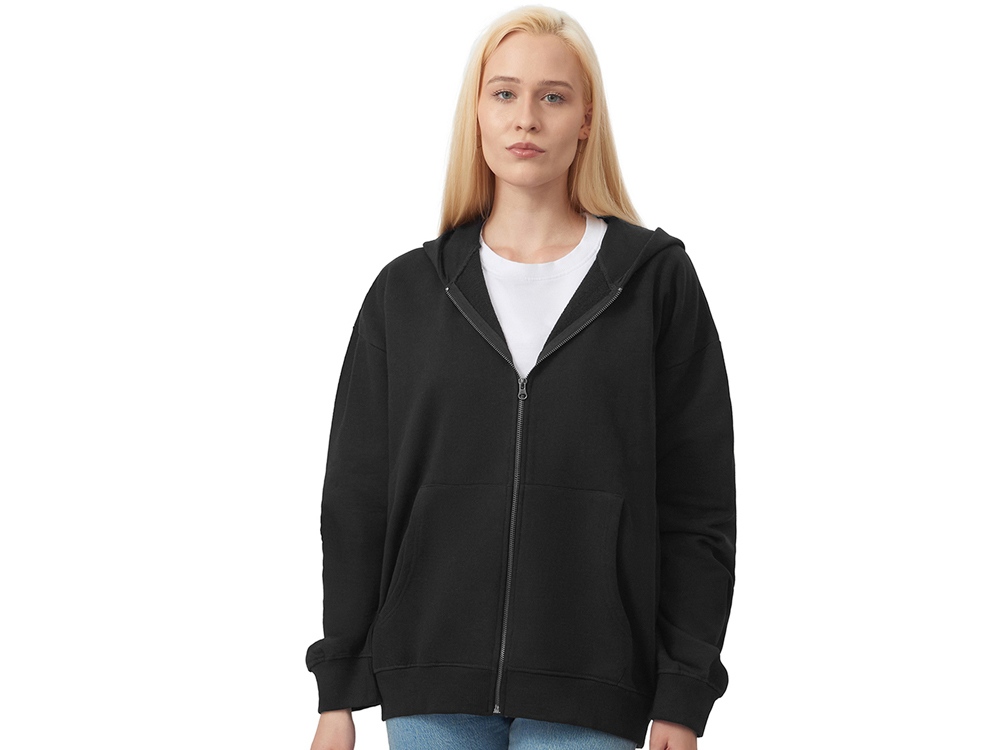 Толстовка оверсайз с капюшоном на молнии Monaco, черный