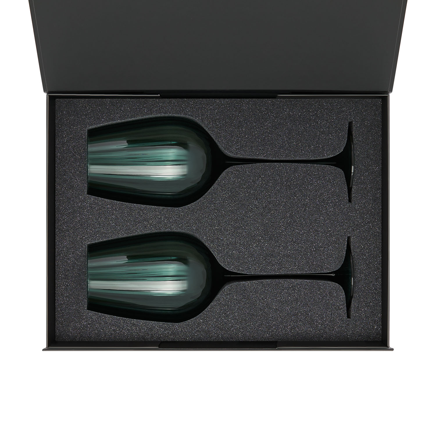 Ложемент под 2 бокала для вина (рифленое стекло) в среднюю коробку-трансформер (арт. 695721) — пример нанесения логотипа (Portobello подарочная упаковка) | Print Logo