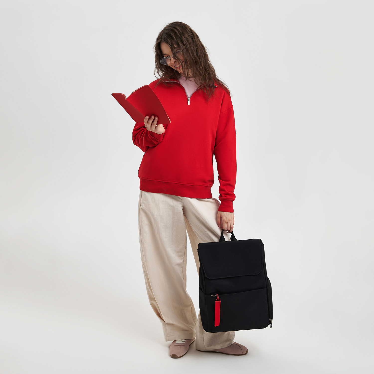 Блокнот Корса слим (Corsa slim), красный