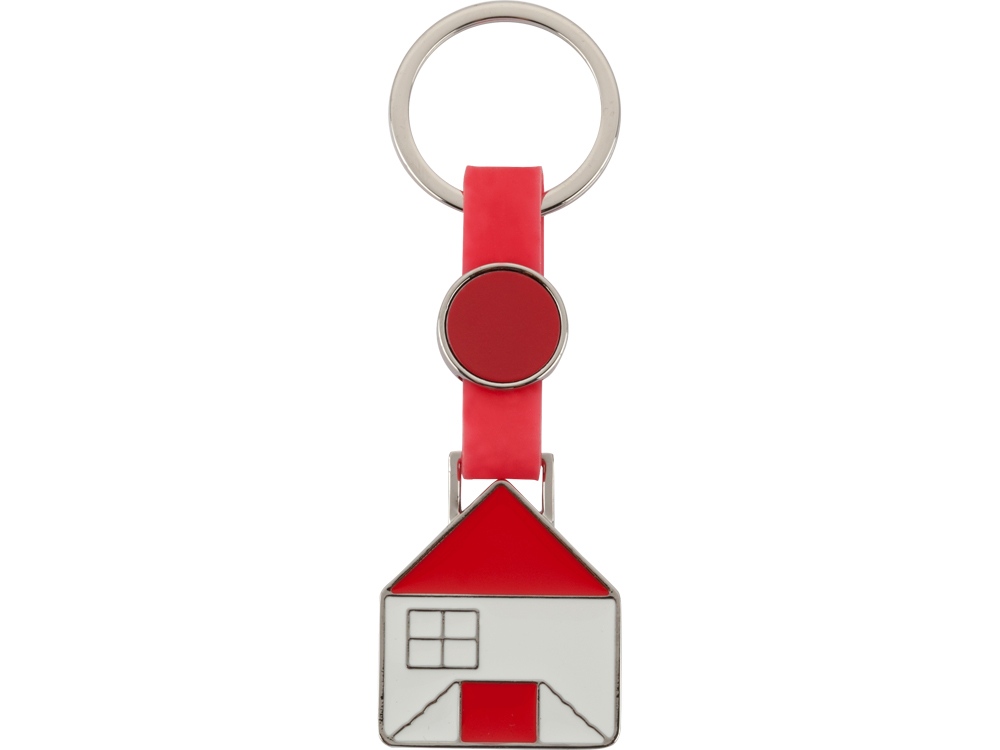 Брелок Домик красный/серебристый