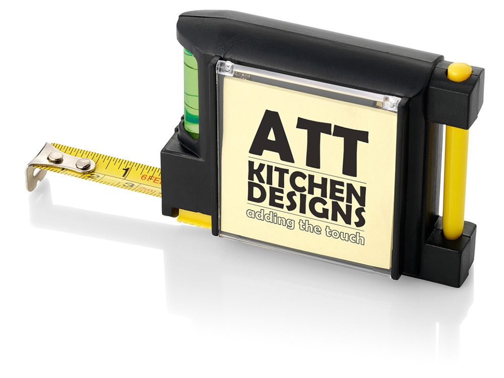 Рулетка на 2 м с уровнем и блоком для записей