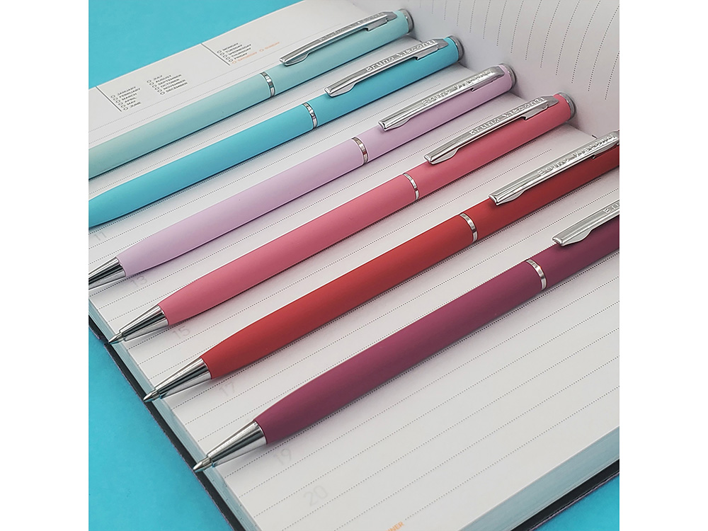 Ручка шариковая автоматическая BrunoVisconti® PALERMO цвет корпуса сиреневый, soft-touch, 0.7 мм